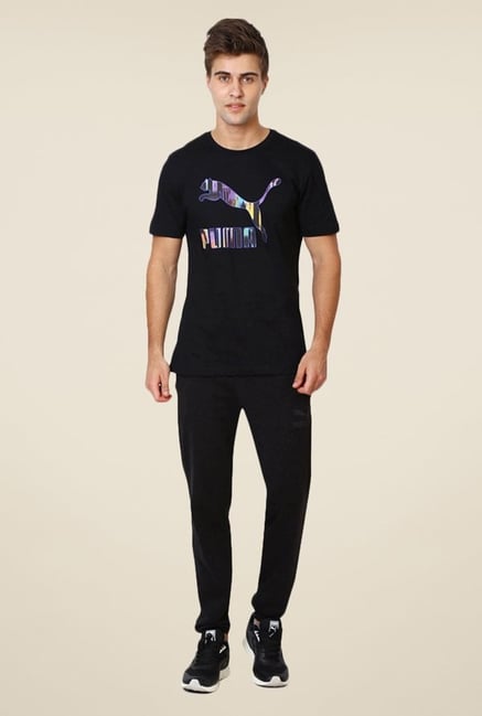 Puma Black Graphic Printed Casual T-shirt Puma Black Graphic Printed Casual T-shirt
