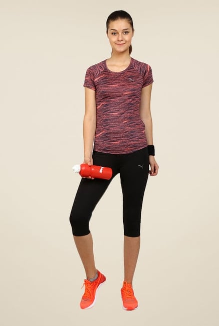 Puma Navy & Orange Printed Tee Puma Navy & Orange Printed Tee
