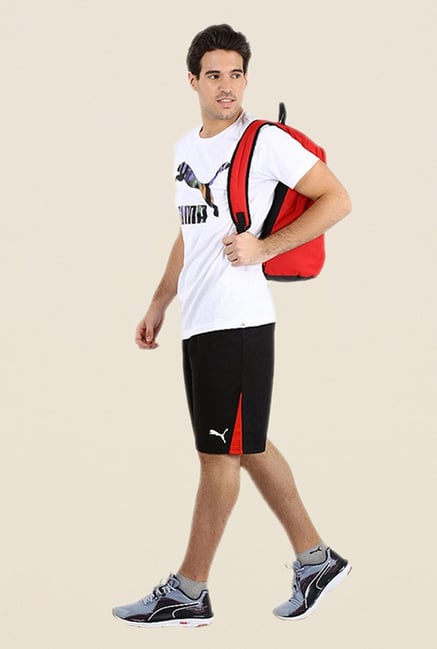 Puma Black Solid Polyester Shorts Puma Black Solid Polyester Shorts