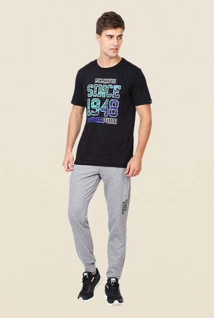 Puma Grey Solid Mid Rise Joggers Puma Grey Solid Mid Rise Joggers