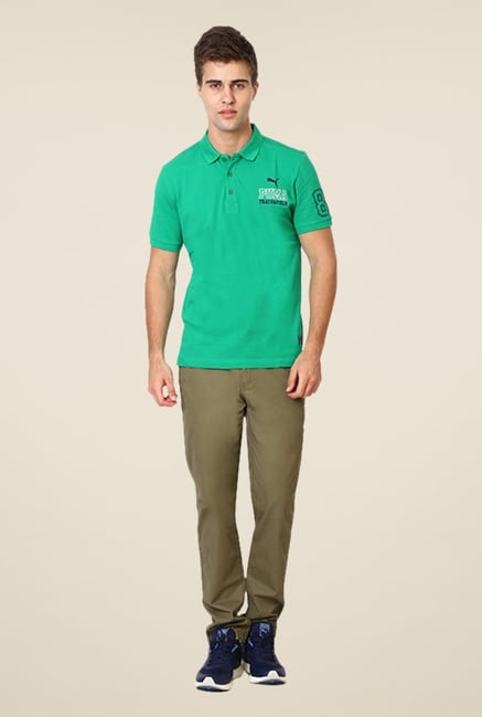 Puma Green Solid T-shirt Puma Green Solid T-shirt
