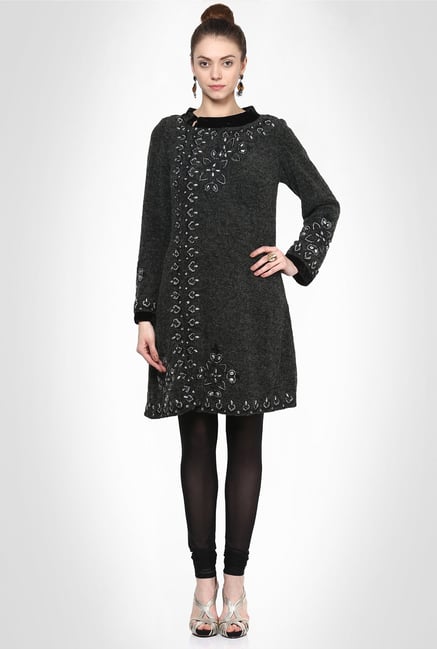 Elisha Wadhwani Designer Charcoal Tunic & Pant By Kimaya Elisha Wadhwani Designer Charcoal Tunic & Pant By Kimaya