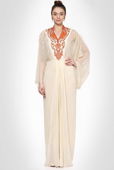 Tarun Tahiliani Designer Wear White Maxi Dress By Kimaya Tarun Tahiliani Designer Wear White Maxi Dress By Kimaya