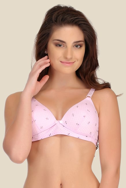 Clovia Pink Padded Nursing Bra With Removable Flaps Clovia Pink Padded Nursing Bra With Removable Flaps