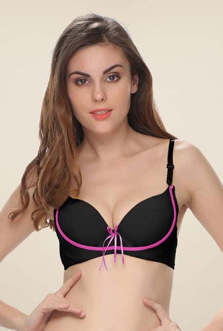 Clovia Black Push Up Bra With Detachable Straps Clovia Black Push Up Bra With Detachable Straps