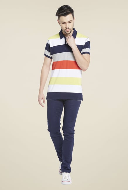 Globus Multicolor Striped Polo T Shirt Globus Multicolor Striped Polo T Shirt