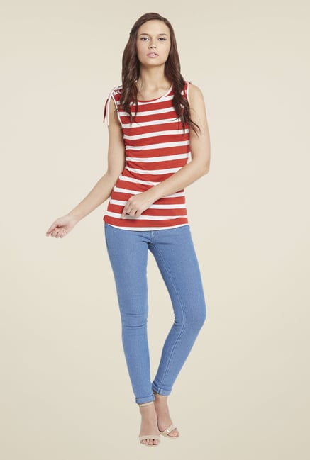 Globus Red Striped Top Globus Red Striped Top