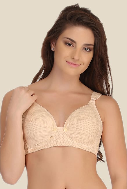 Clovia Beige Padded Nursing Bra With Removable Flaps Clovia Beige Padded Nursing Bra With Removable Flaps