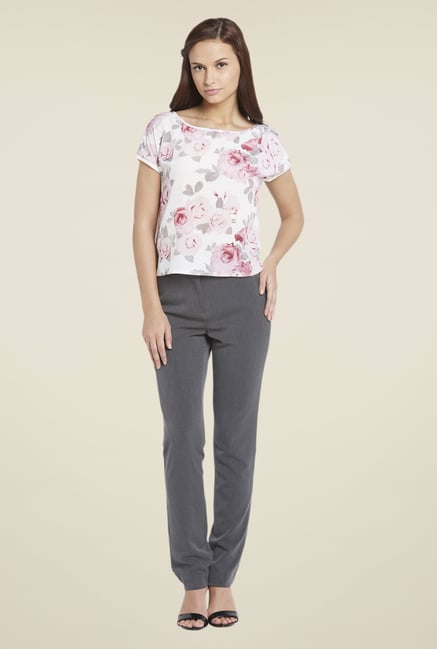Globus Off White Floral Print Top Globus Off White Floral Print Top