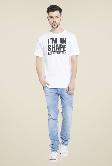 Globus White Graphic Print Cotton T Shirt Globus White Graphic Print Cotton T Shirt