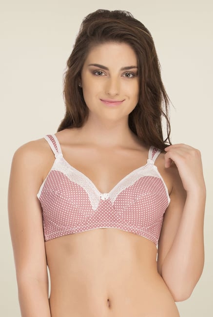 Clovia Pink Padded Nursing Bra With Removable Flaps Clovia Pink Padded Nursing Bra With Removable Flaps