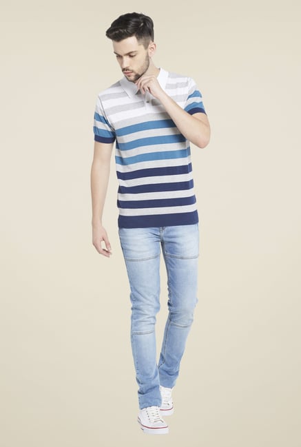 Globus Multicolor Striped Polo T Shirt Globus Multicolor Striped Polo T Shirt
