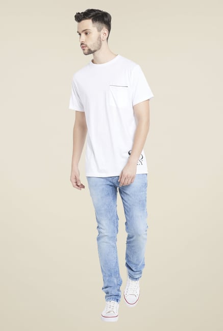 Globus White Round Neck Short Sleeves T Shirt Globus White Round Neck Short Sleeves T Shirt