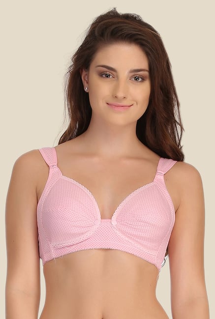 Clovia Pink Padded Nursing Bra With Removable Flaps Clovia Pink Padded Nursing Bra With Removable Flaps