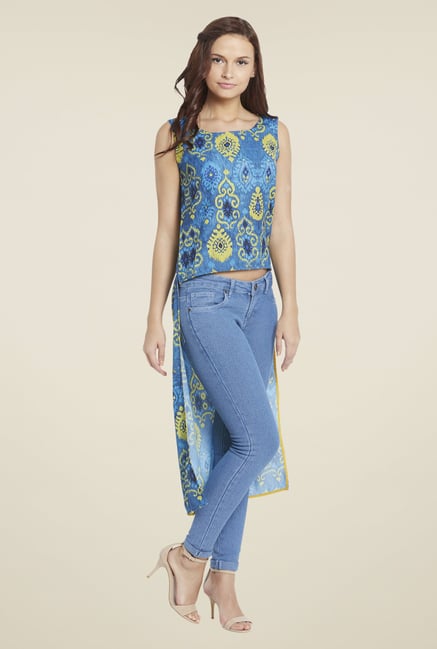 Globus Blue Printed Top Globus Blue Printed Top