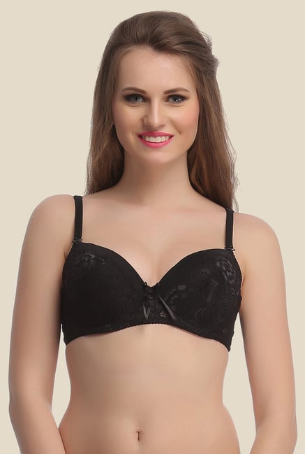 Clovia Black Padded Lace Convertible Bra Clovia Black Padded Lace Convertible Bra