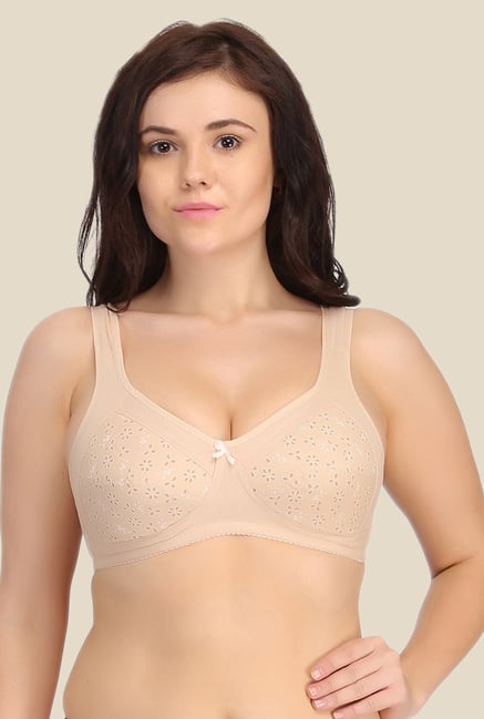 Clovia Beige Lycra Full Figure Bra Clovia Beige Lycra Full Figure Bra