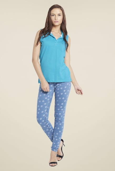 Globus Blue Solid T Shirt Globus Blue Solid T Shirt