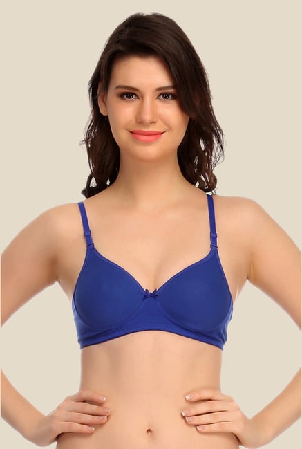 Clovia Blue Padded T Shirt Bra With Detachable Straps Clovia Blue Padded T Shirt Bra With Detachable Straps