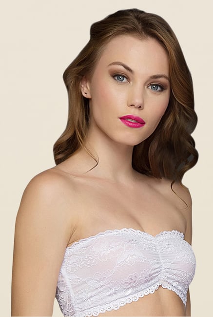 Clovia White Lacy Tube Bra Clovia White Lacy Tube Bra