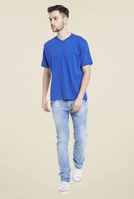 Globus Blue V Neck T Shirt Globus Blue V Neck T Shirt