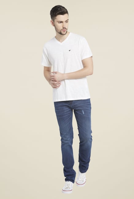 Globus White V Neck T Shirt Globus White V Neck T Shirt