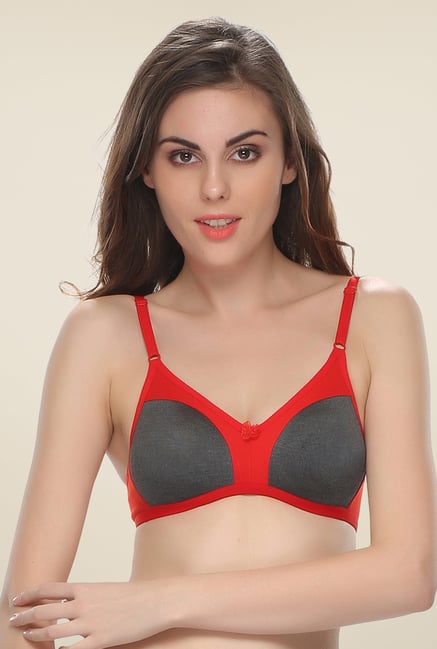 Clovia Soft Red Grey Cup T Shirt Bra Clovia Soft Red Grey Cup T Shirt Bra