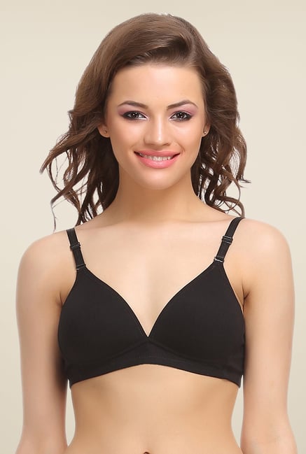 Clovia Black Padded T Shirt Bra With Detachable Straps Clovia Black Padded T Shirt Bra With Detachable Straps