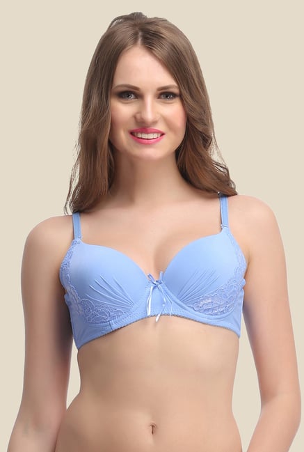 Clovia Light Blue Padded Lacy Convertible Bra Clovia Light Blue Padded Lacy Convertible Bra