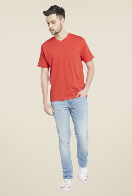 Globus Red V Neck T Shirt Globus Red V Neck T Shirt