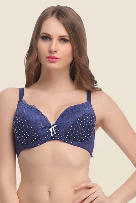 Clovia Navy Padded Bra With Detachable Straps Clovia Navy Padded Bra With Detachable Straps