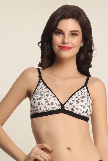 Clovia White Comfy Everyday Printed Bra Clovia White Comfy Everyday Printed Bra