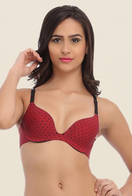 Clovia Maroon Laser Cut Padded Convertible Bra Clovia Maroon Laser Cut Padded Convertible Bra