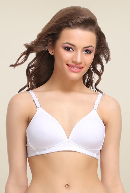 Clovia White Padded T Shirt Bra With Detachable Straps Clovia White Padded T Shirt Bra With Detachable Straps