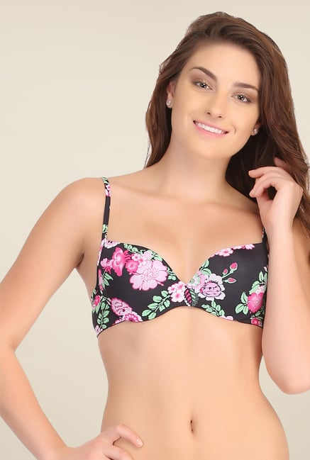 Clovia Black Push Up Bra With Back Detachable Straps Clovia Black Push Up Bra With Back Detachable Straps