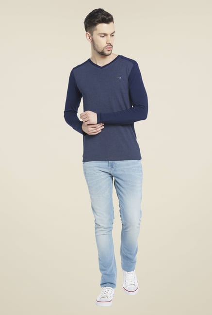Globus Navy V Neck T Shirt Globus Navy V Neck T Shirt
