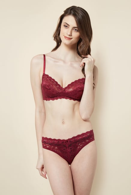 Little Lacy Wine Lace Lingerie Set Little Lacy Wine Lace Lingerie Set