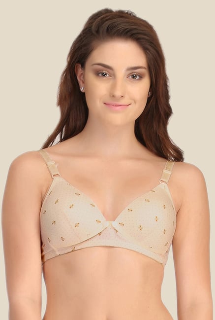 Clovia Beige Padded Nursing Bra With Removable Flaps Clovia Beige Padded Nursing Bra With Removable Flaps