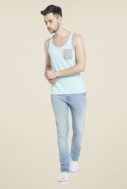 Globus Aqua Blue Round Neck T Shirt Globus Aqua Blue Round Neck T Shirt