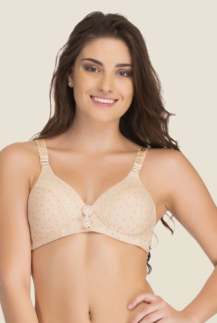 Clovia Beige Lycra Non Wired Padded Bra Clovia Beige Lycra Non Wired Padded Bra
