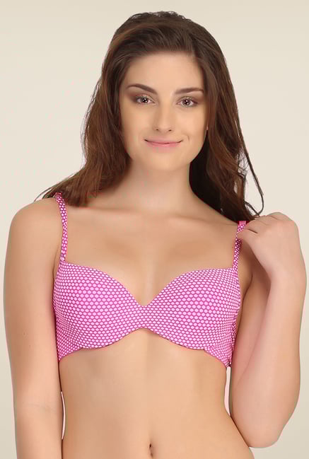 Clovia Pink Push Up Bra With Back Detachable Straps Clovia Pink Push Up Bra With Back Detachable Straps