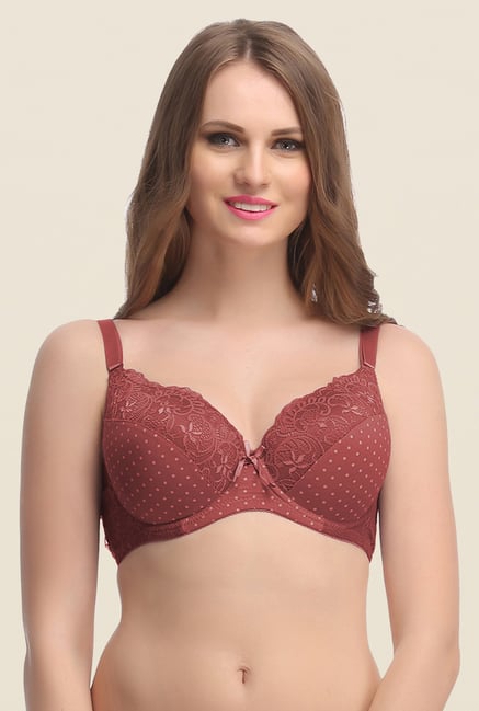 Clovia Brown Lace Padded Convertible Bra Clovia Brown Lace Padded Convertible Bra
