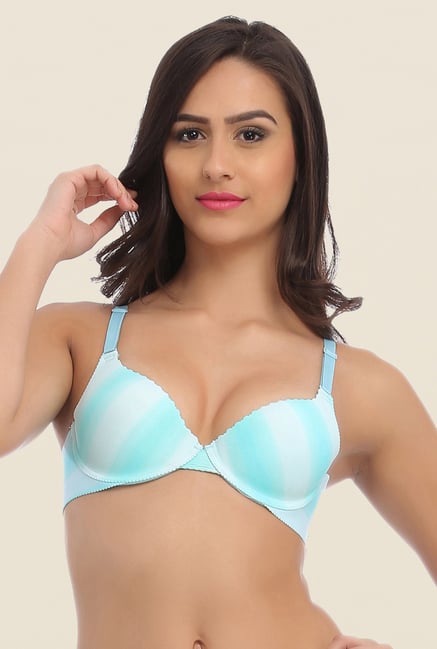 Clovia Sky Blue Laser Cut Padded Bra With Detachable Straps Clovia Sky Blue Laser Cut Padded Bra With Detachable Straps