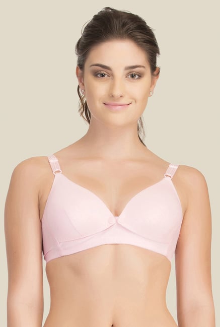 Clovia Baby Pink Padded Nursing Bra With Removable Flaps Clovia Baby Pink Padded Nursing Bra With Removable Flaps