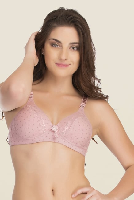 Clovia Pink Lycra Non Wired Padded Bra Clovia Pink Lycra Non Wired Padded Bra