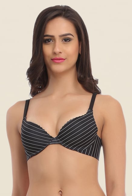 Clovia Black Laser Cut Padded Bra With Detachable Straps Clovia Black Laser Cut Padded Bra With Detachable Straps
