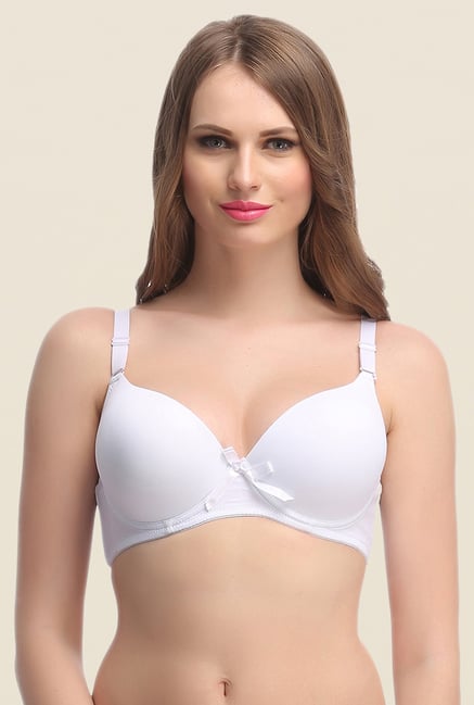 Clovia White Push Up Convertible Bra& Demi Cups Clovia White Push Up Convertible Bra& Demi Cups