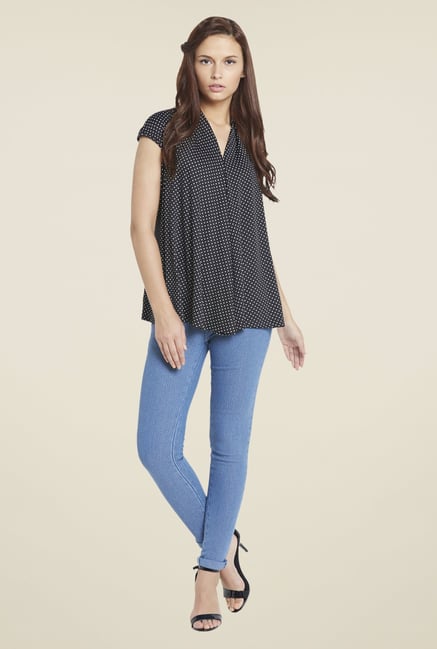 Globus Black Printed Top Globus Black Printed Top