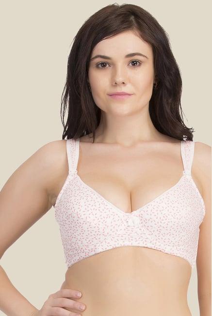 Clovia Baby Pink Padded Nursing Bra With Removable Flaps Clovia Baby Pink Padded Nursing Bra With Removable Flaps