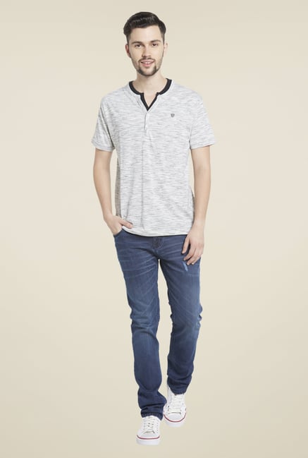 Globus Grey Henley Neck T Shirt Globus Grey Henley Neck T Shirt
